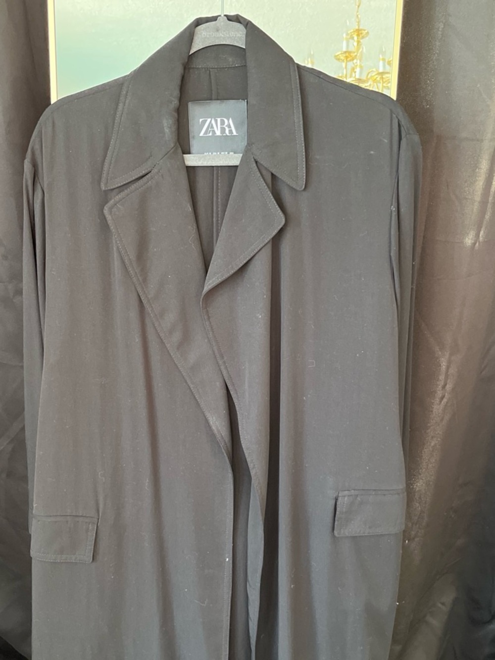 ZARA Black Classic Long Trench Coat